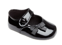 BP613 Black Patent Polka Dot bow
