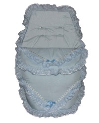 CU1309 Footmuff Blue Broderie Anglaise