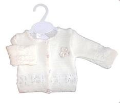 BOC309w Cardigan White(Newborn -6 months)