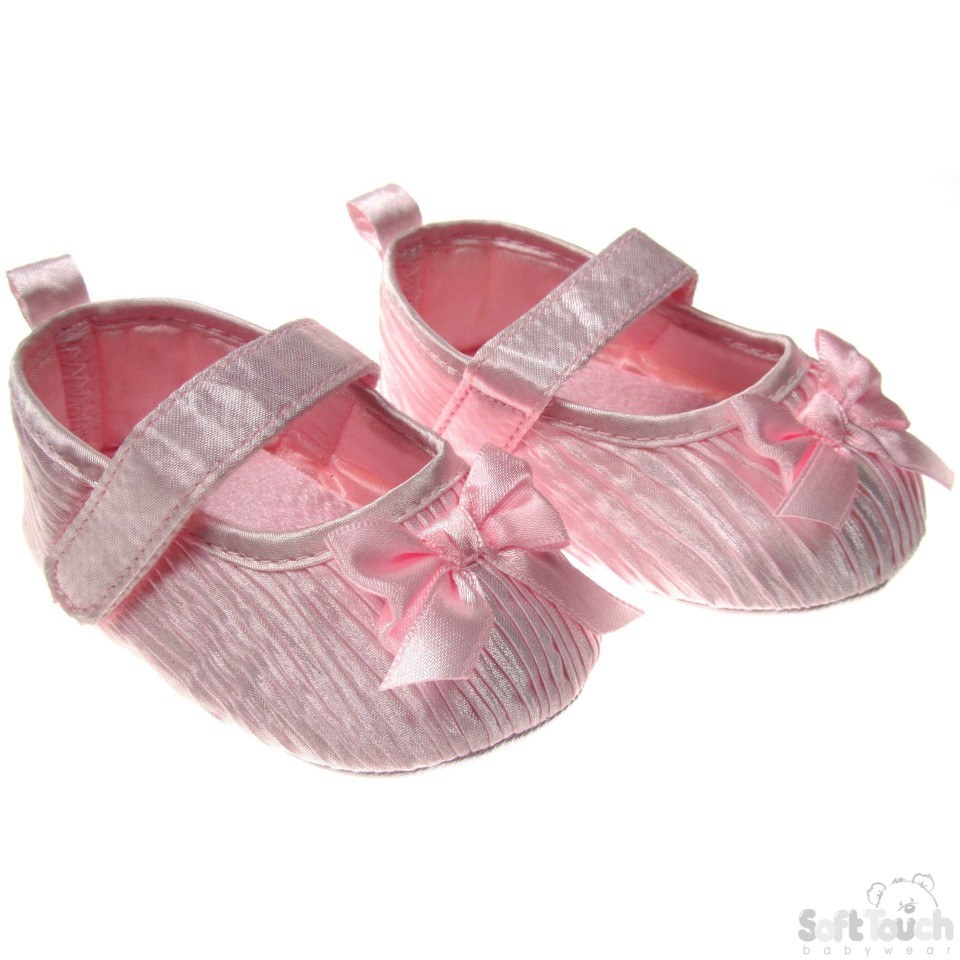 Soft Touch 5023797205408 STB94lp Textured satin shoes (0-12 months)