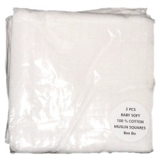 BO3791w triple pack of muslin squares (White)