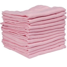 BO3791p bulk pack of muslin squares (Pink)