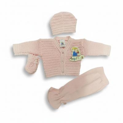 Angel Kids 1037 5038579010378 AK1037P  Pink Boxed Knitted Set (0-6 months)