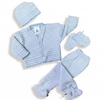 AK1037-S  Sky Blue Boxed Knitted Set  (0-6 months)
