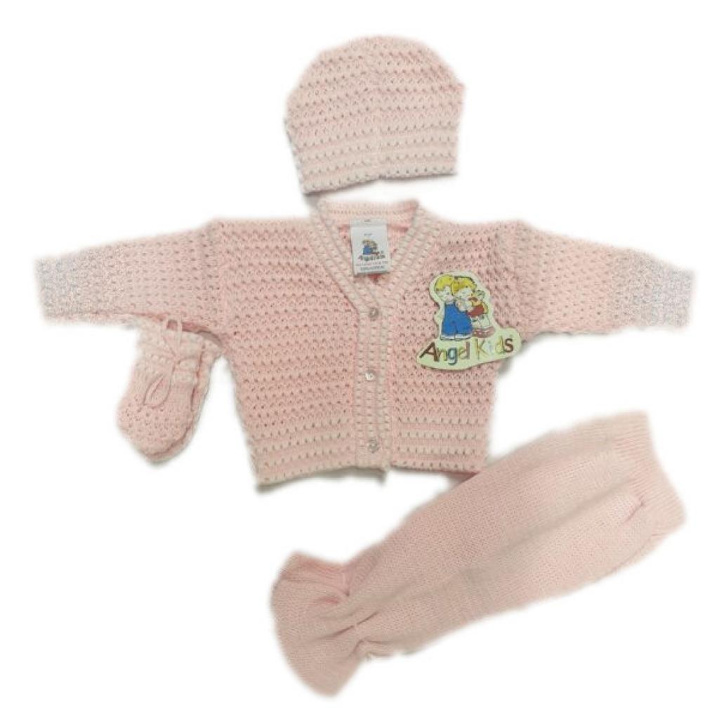 Angel Kids 1037 5038579010378 AK1037p  Pink Boxed Knitted Set (0-6 months)