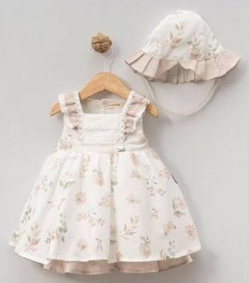 BJ2201-Bi  Ecru Botanical Dress Set  (3-24 months)