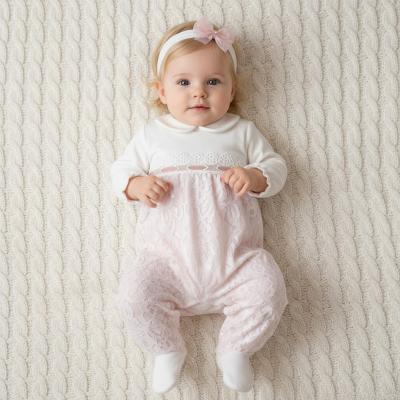 BJ3281P Pink "Lace" All In One (0-9m)