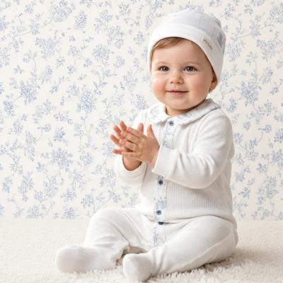 BJ3289-W White Textured All In One (0-9m)
