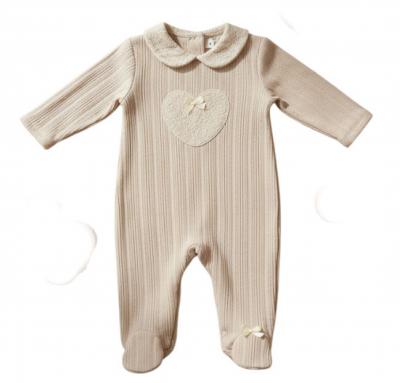 BK24120-E  Ecru Lace Heart All In One  (3 -9 months)