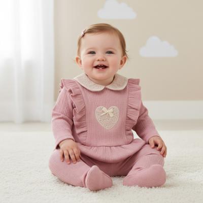 BK24133P  Pink Lace Heart Two Piece  (3 -9 months)