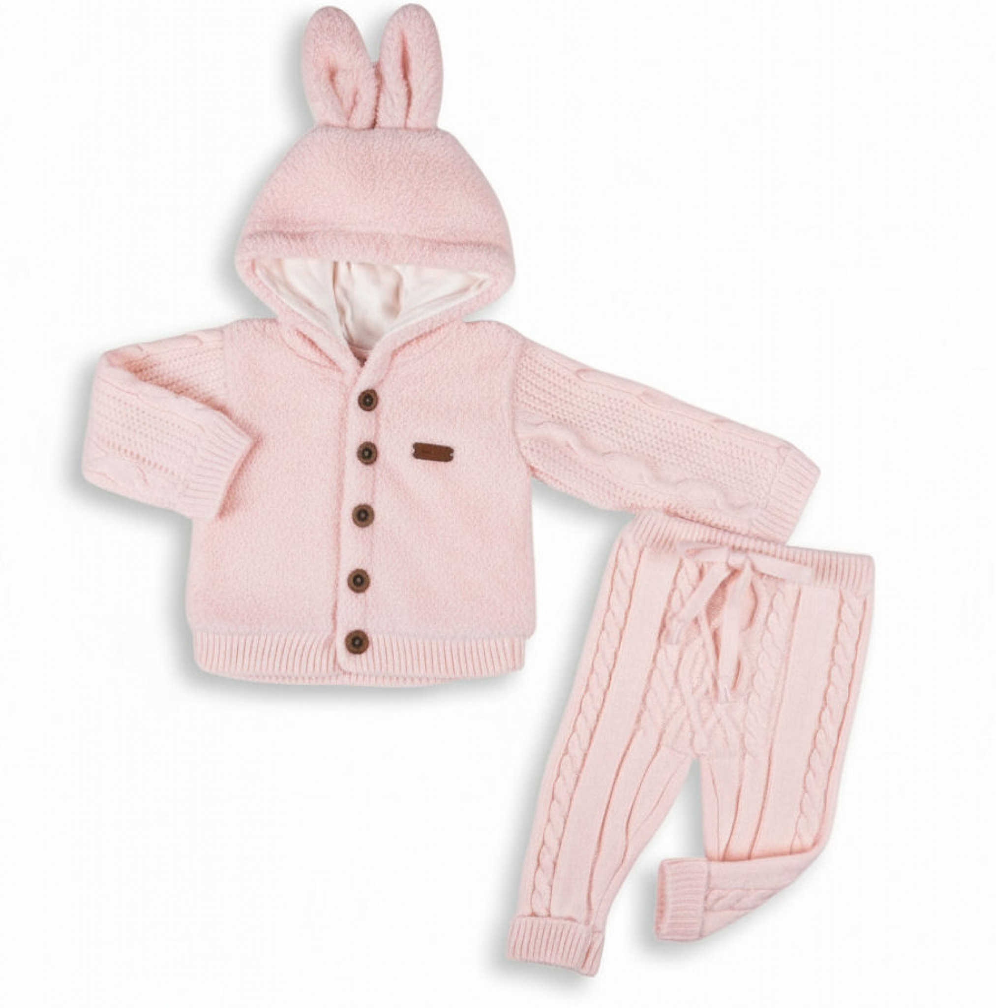 Babymy  * BM4060-Ppp Sherpa and Knit Outfit ( 6-12 months)