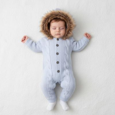 BM4162S Fluffy collar knitted pram suit ( 3-12 month)