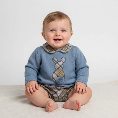 BO8064B  Tartan Jam Pant "Bunny" Set  ( 0-9 months)
