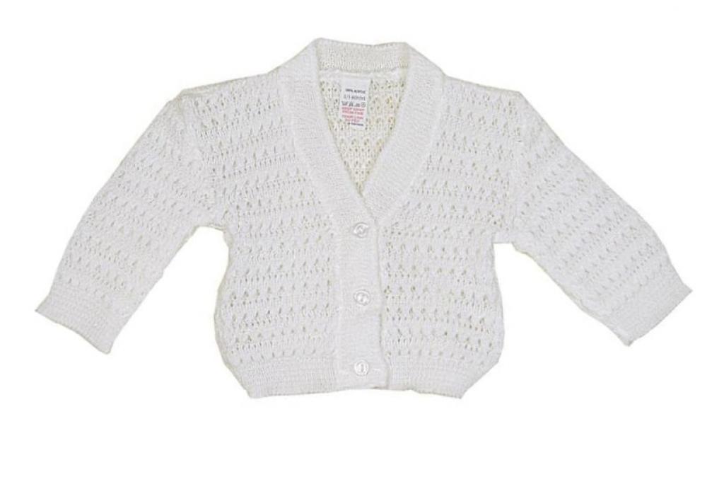Bee Bo  5029711127061 BOC2W-0-3 Cardigan White (0-3 months Only)