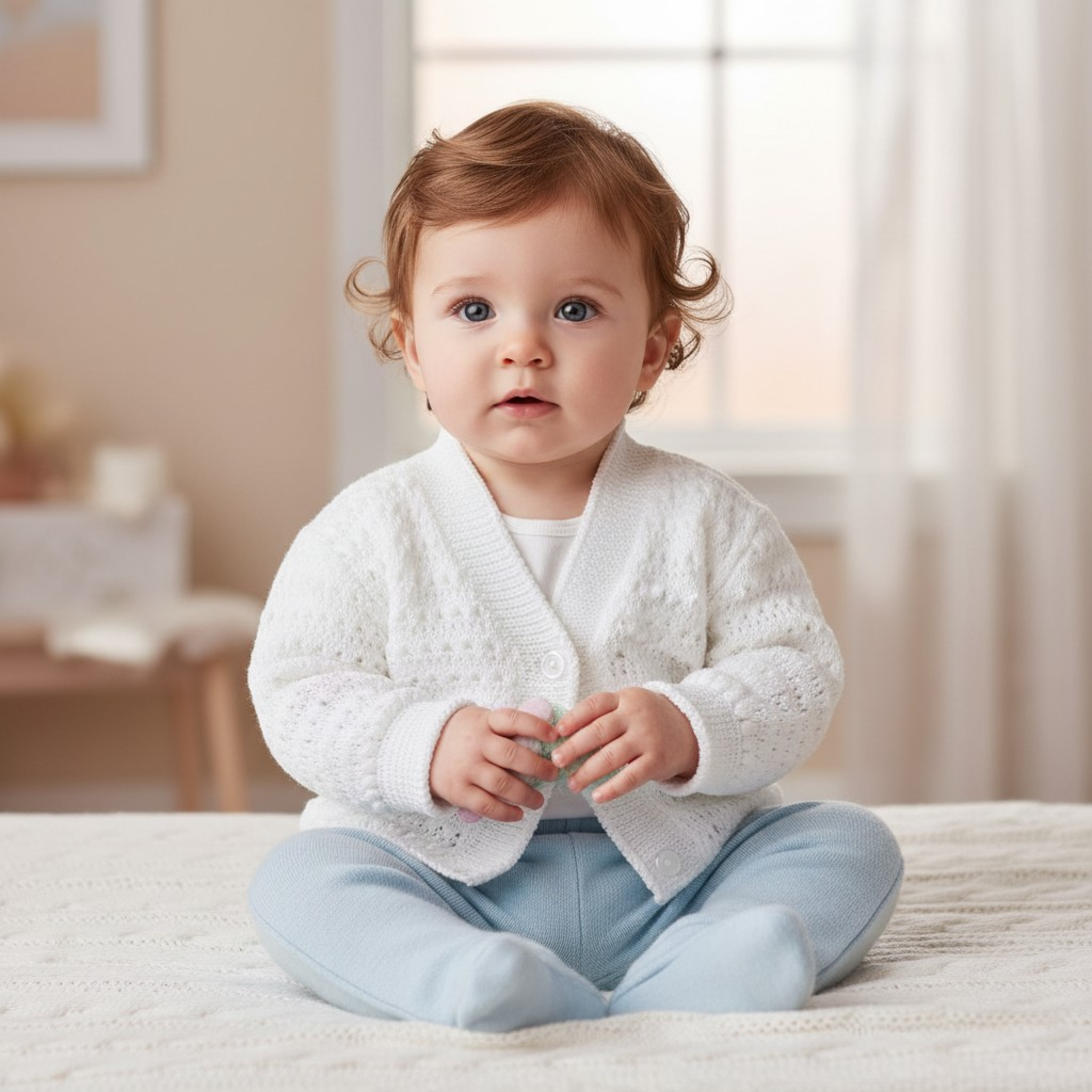 Bee Bo  5029711127061 BOC2W-03 Cardigan White (0-3 months Only)