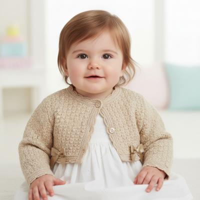 BOMC7010BBi  Biscuit Bow Bolero  (9-24 months)