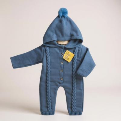 Bee Bo China * BOPT1151DB Petrol Blue Knitted Pram Suit (0-9 months)