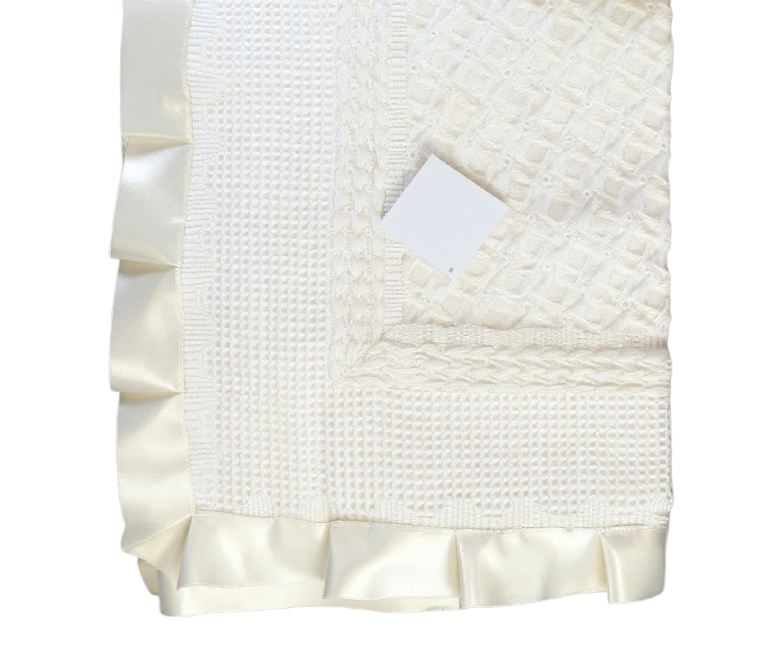 Bee Bo  * BOZoe-CS Cream Satin Edged Waffle Shawl