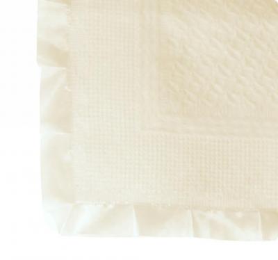 Bee Bo  * BOZoe-CS Cream Satin Edged Waffle Shawl