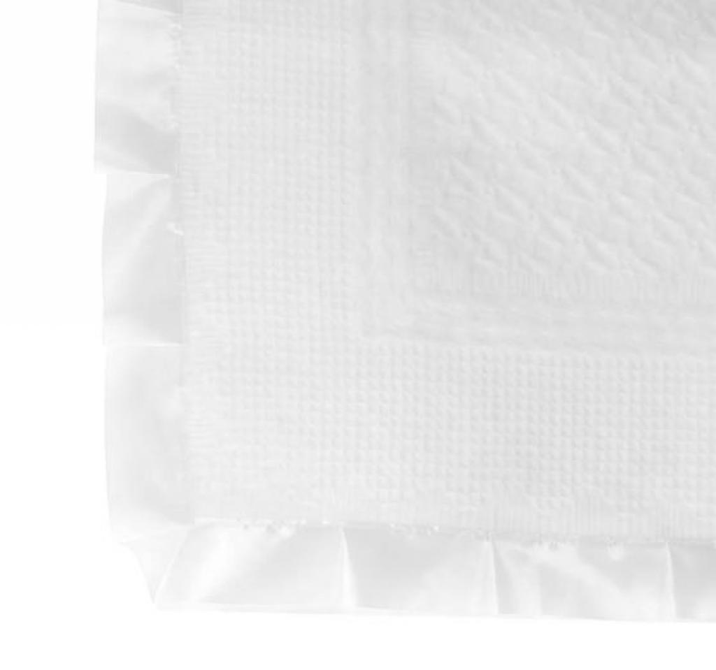 Bee Bo  * BOZoe_WS White Satin Edged Waffle Shawl