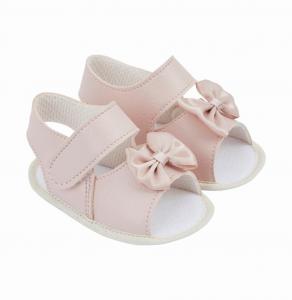BP053DP  Dusky Pink "Bow" Soft Sole Sandal  (0-2)