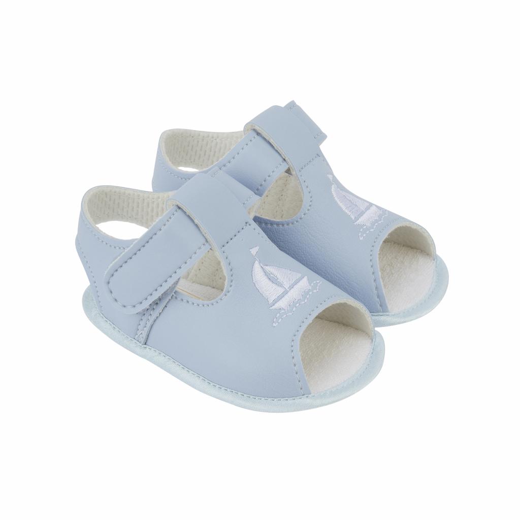 Bay Pod/Early Days  * BPS052SW Sky/White "Boat" Soft Sole Sandal Size 0