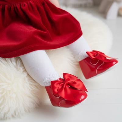 BP073-R Red Patent "Bow" Soft Sole Boot (0-3)
