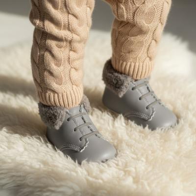 BP627-G Grey Pre-Walker Boots with Fur Collar (0-3)