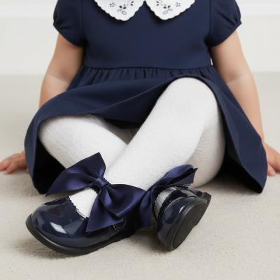 BPH045-N Navy Patent "Bow" First Walker Shoe (2-6)