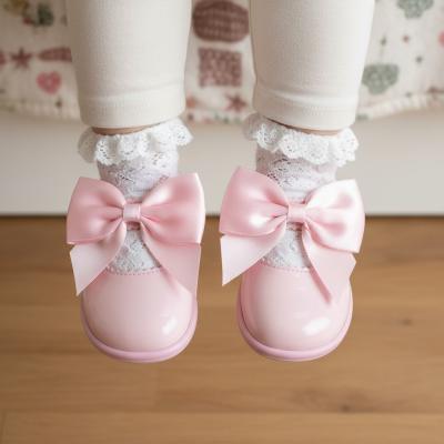BPH045-P Pink Patent "Bow" First Walker Shoe (2,6)