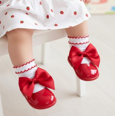 BPH045-R Red Patent "Bow" First Walker Shoe (2-6)