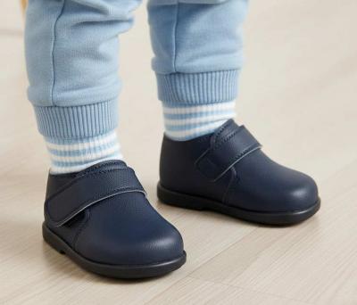 BPH046-N Navy First Walker Velcro Strap Shoes (2-4)