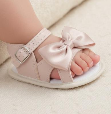 BPS050-DP  Dusky Pink Bow Soft Sole Sandal  (last few size 3)