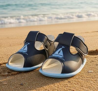 BPS052-NS  Navy/Sky "Boat" Soft Sole Sandal  (0-3)
