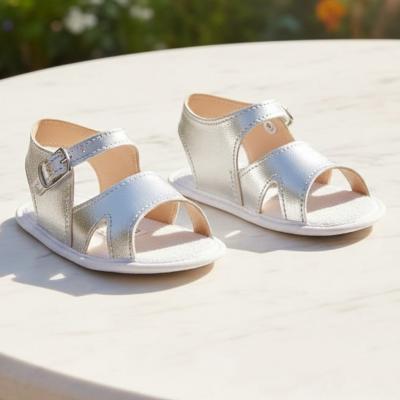BPS065-S Silver Soft Sole Sandal (0-3)