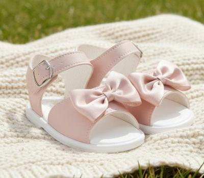 BPS071-DP  Dusky Pink "Bow" Hard Sole Sandal  (2-4 last few)