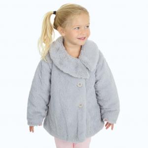 Baby Town 15C367/GREY All sizes: 5056188202205 BT15C367 Grey Faux Fur Coat (2-4 Yrs)