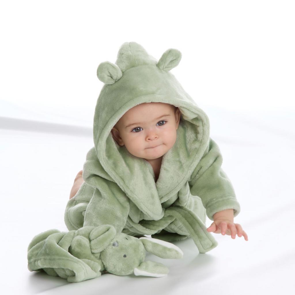 Baby Town 18C851/0-6 5056188246636 BT18C851-06 Dusky Green Dressing gown ( 0-6 months)