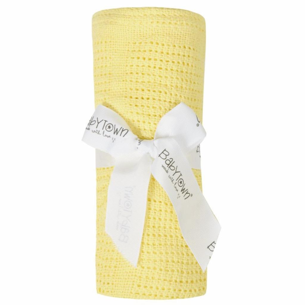 Baby Town 19C189/LEMON 5056188236934 BT19C189L Lemon Yellow Cellular Shawl