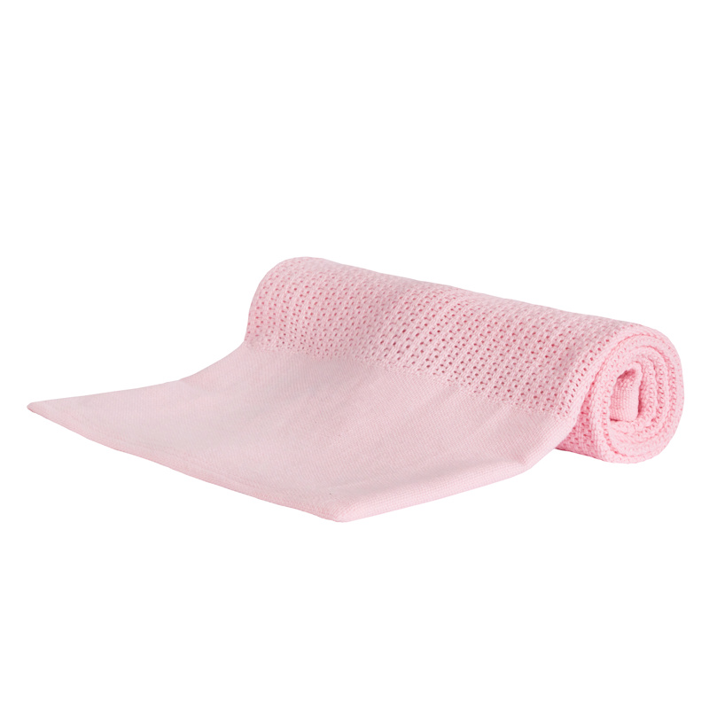 Baby Town 19C214/PINK 5056188219722 BT19C214 Large Border Cellular Pink Blanket