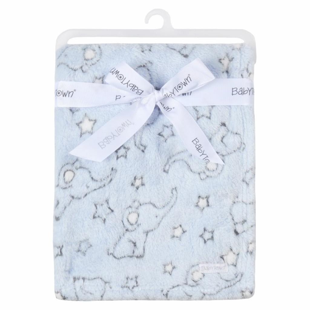Baby Town 19C217/SKY 5056188219753 BT19C217 Sky Jacquard Elephant Blanket