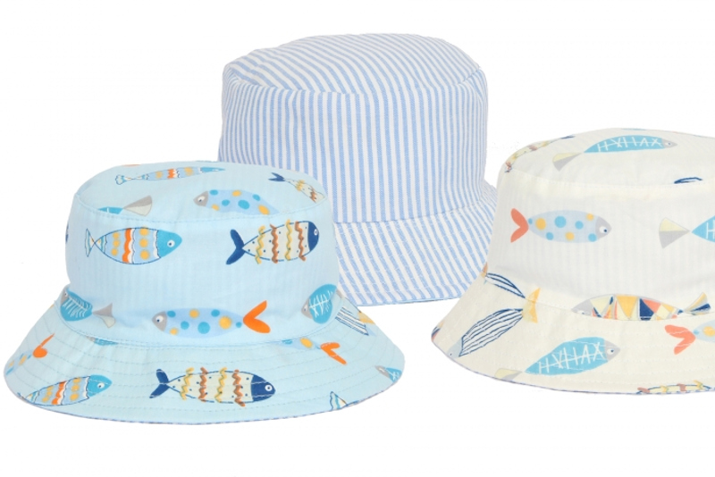 Bartleby Kids Wear HC499X 5060568882604 BWHC499X "Fish" Bucket Hat Reversible (44-48cm)