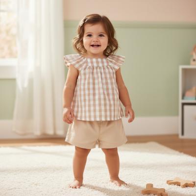 BY141615N   Gingham Shorts Set  (12-24 months)