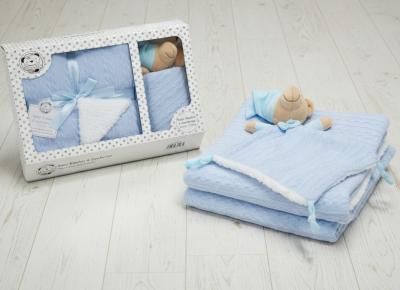 CC112-2033S Sky Gift Set Plush Comforter and Blanket