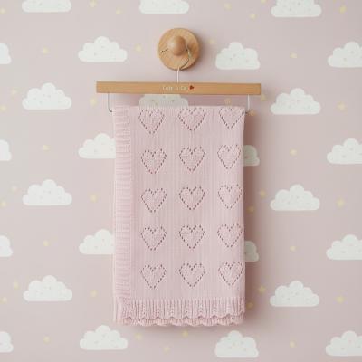 CC112-2036P Pink Cotton Pointelle Heart Hanger Wrap