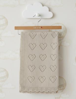 CC112-2036T Taupe Cotton Pointelle Heart Hanger Wrap