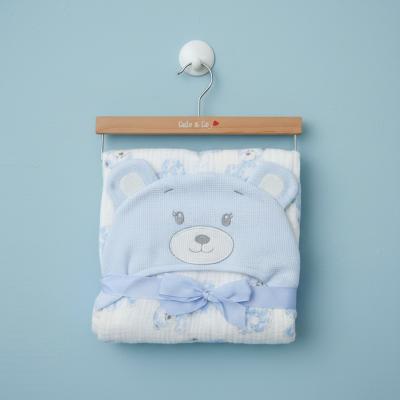 CC112-3003S Sky Blue Muslin Fabric Hooded Wrap