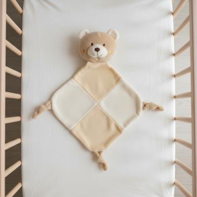 CC26-0007A  Patchwork Bear Comforter with Rattle SINGLE 