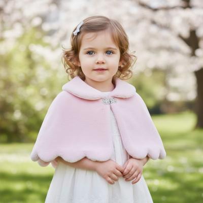 CC906-P Pink Cape with Diamante Clasp (0-24 months)