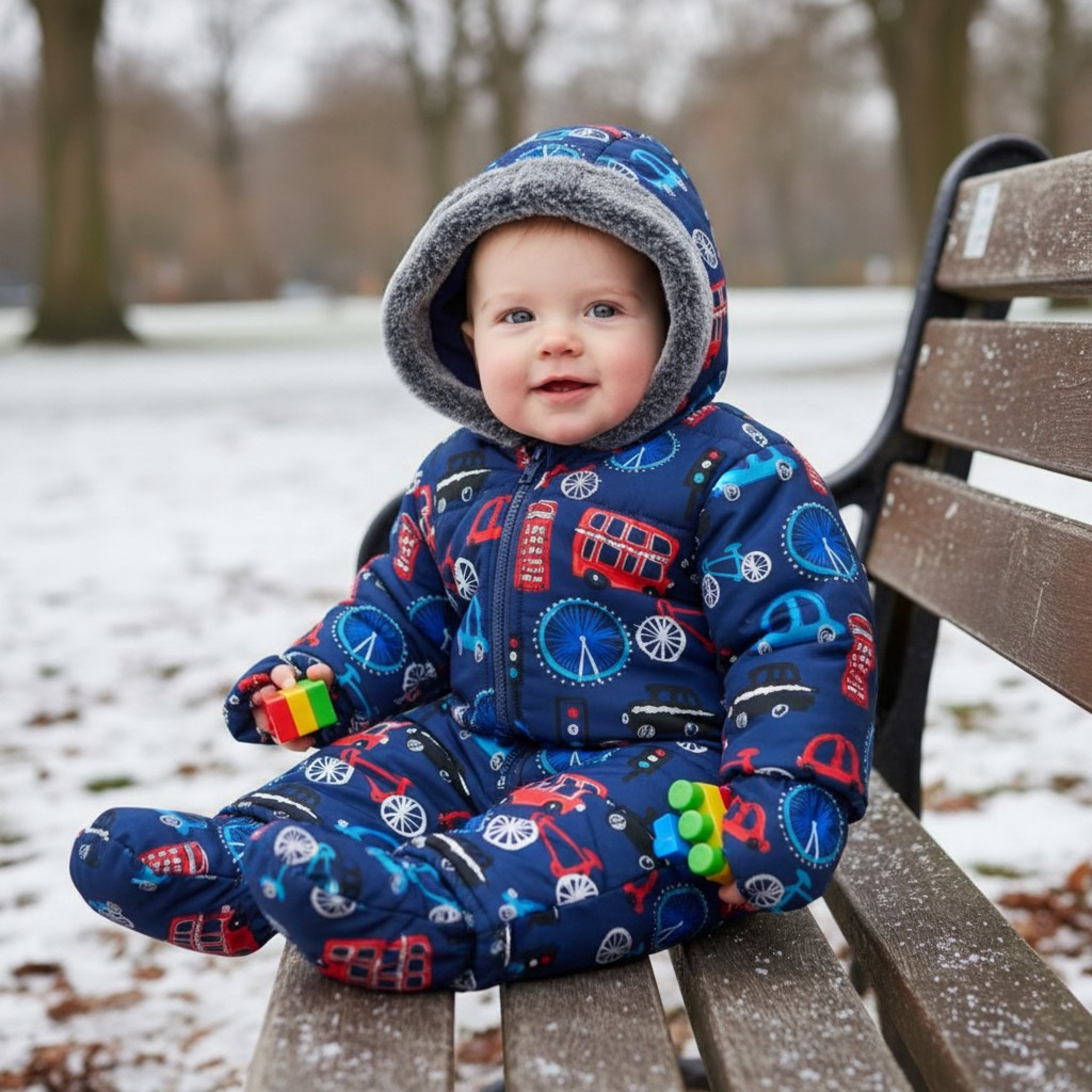 Cheeky Chimp  * CC9369 Microfibre London Snow Suit (6-24 months)